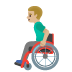 man in manual wheelchair, medium-light skin tone